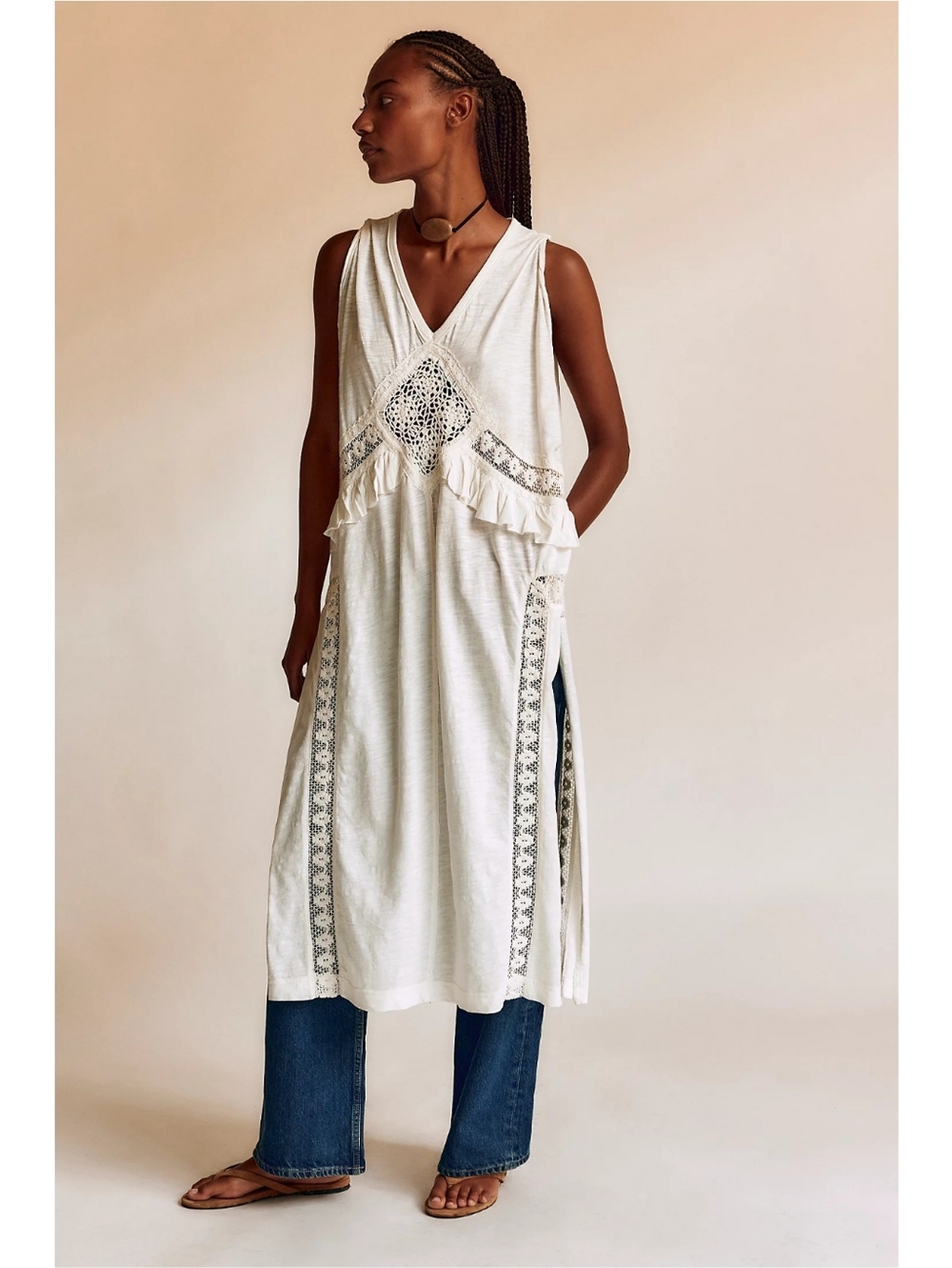 Free People Willow Maxi Top Clean Ivory Nwt